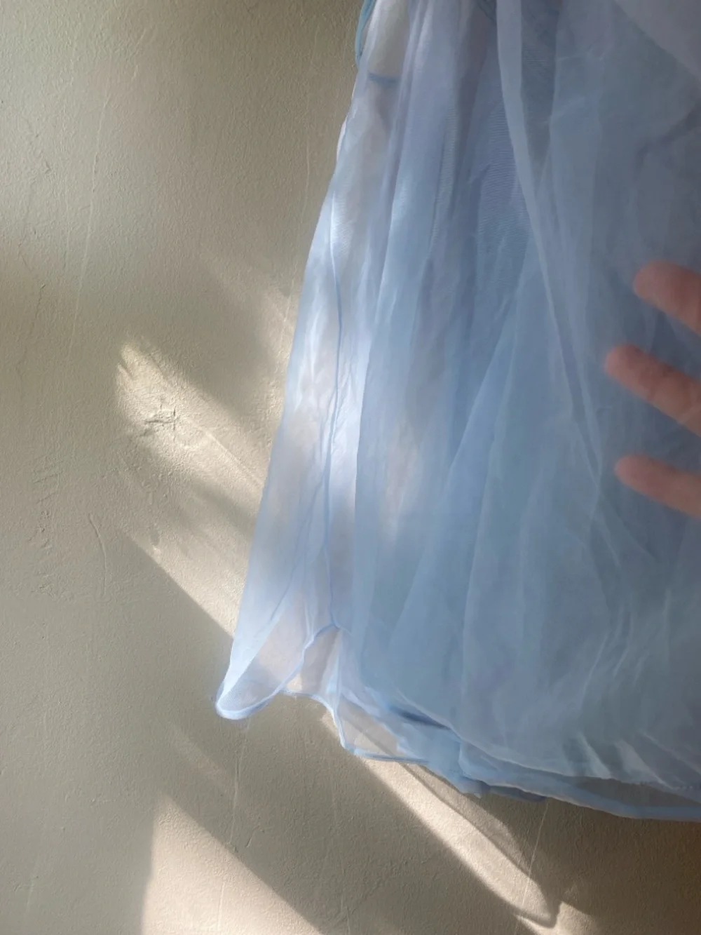 Vintage Light Blue Sheer Sleeveless Babydoll Top - Picture 5 of 7